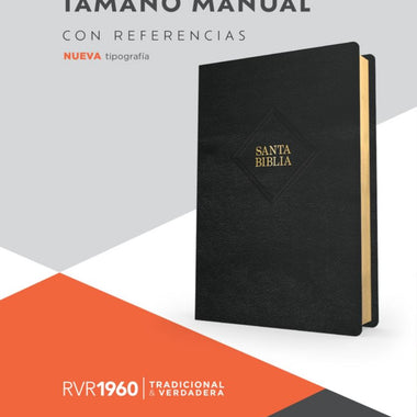 RVR 1960 Biblia letra grande tamaño manual, negro, piel fabricada (edición 2023)