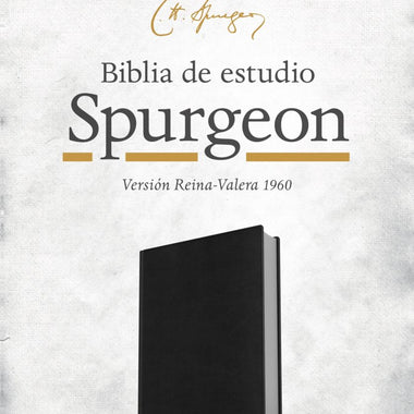 RVR 1960 Biblia de estudio Spurgeon, negro piel genuina