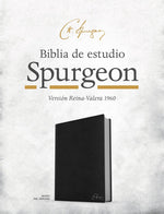 RVR 1960 Biblia de estudio Spurgeon, negro piel genuina