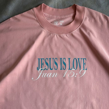 Camisa Unisex - Rosa Oversized Premium Tela Fría - Jesús is Love