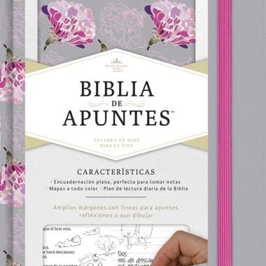 RVR 1960 Biblia de apuntes, gris y floreado tela impresa