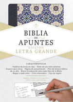 RVR 1960 Biblia de apuntes edición letra grande, piel fabricada y mosaico crema y azul