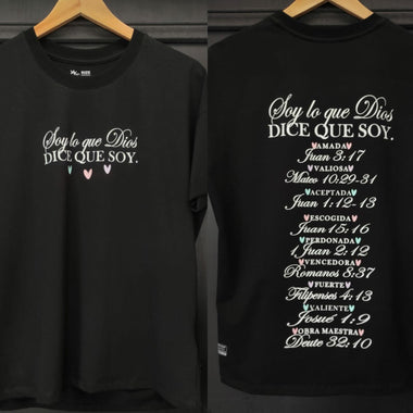 Camisa Damas Negra - Soy lo que Dios dice que soy