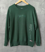 Sweater Unisex Verde - Faith, Hope, Love